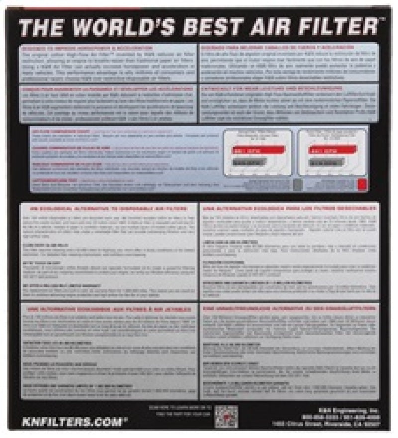 K&N Replacement Air Filter TOYOTA PRIUS 1.5L-L4; 2004-2009